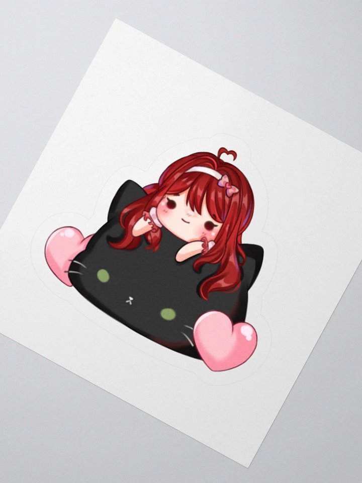 Pink Heart Cat Sticker product image (2)