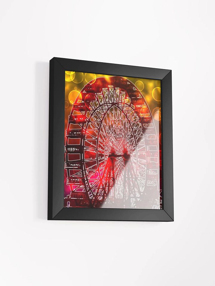 Vintage Worlds Fair Ferris Wheel In Bokeh Lights Framed Poster product image (39)