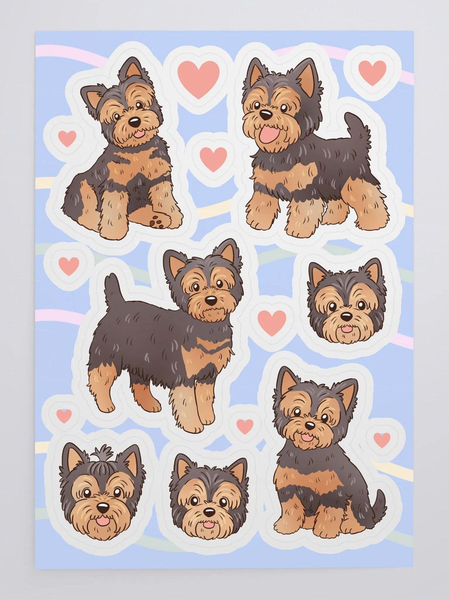 Adventurous Yorkie Love Sticker Sheet product image (4)