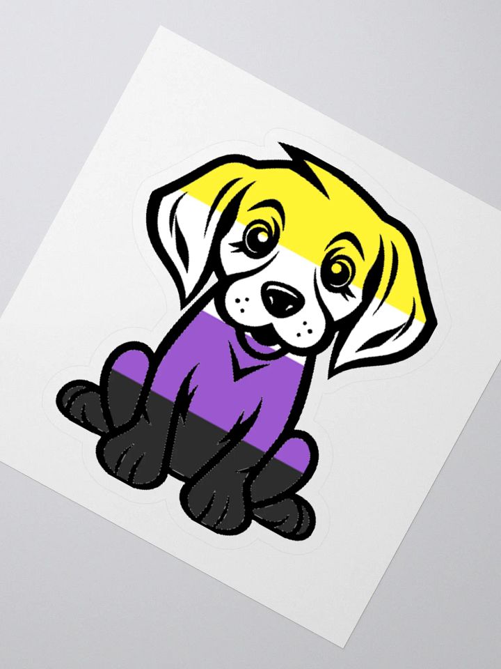 Nonbinary Pride Puppy Sticker product image (2)