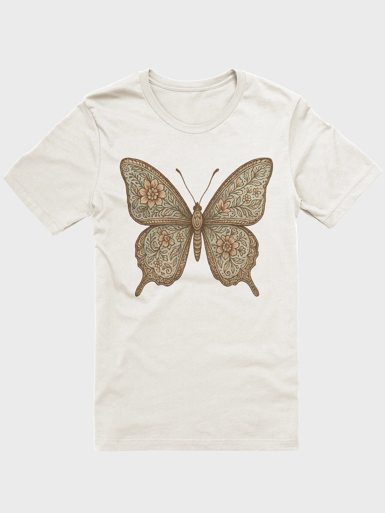 Vintage Butterfly Floral T-Shirt – Bella + Canvas 3001 product image (4)