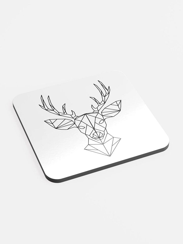 Fractal Deer Gloss-Coated Cork Coaster product image (2)