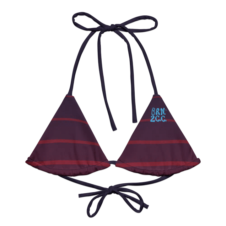 Purple Stripes String Bikini TOP – BOURNE to Cape Cod™ | Blue Logos product image (1)