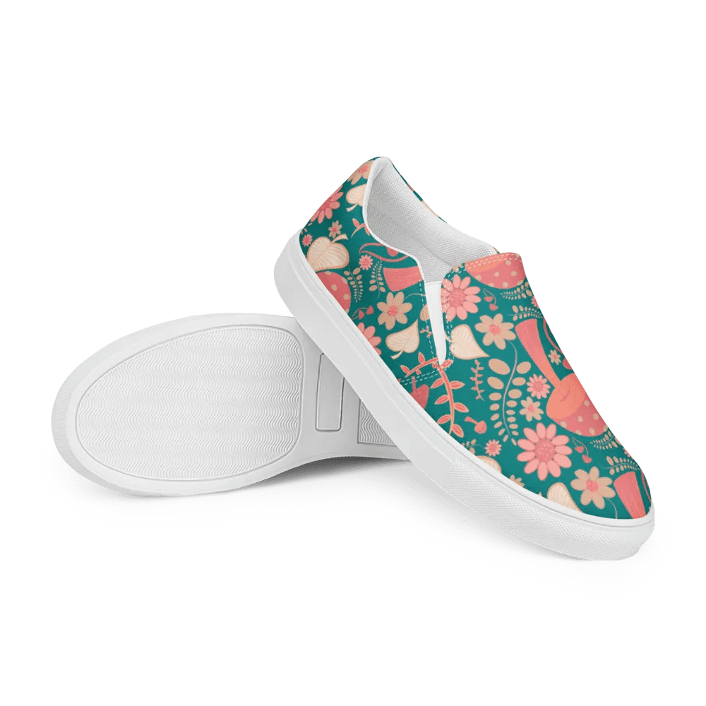 Whimsical Botanical Mushroom Bliss Slip-Ons product image (5)