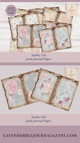 ✨ New Printable Kit Drop! Shabby Chic Floral Pages 🌸💗
This digital kit includes 8 double-sided pages (16 unique designs) in s...