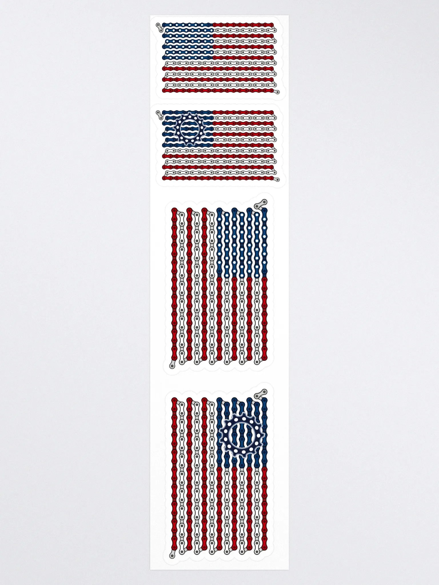 USA Dual Bike Chain Flag Stickers, Mixed Size 4 Pack product image (3)