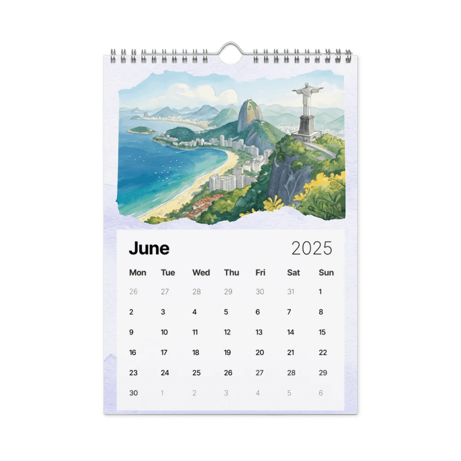 WORLD CAPITALS WATERCOLOR WALL CALENDAR 2025 product image (8)