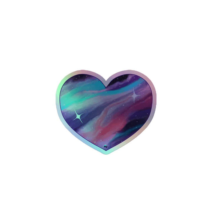 SilverGemini - Holo Galaxy Heart Sticker product image (1)