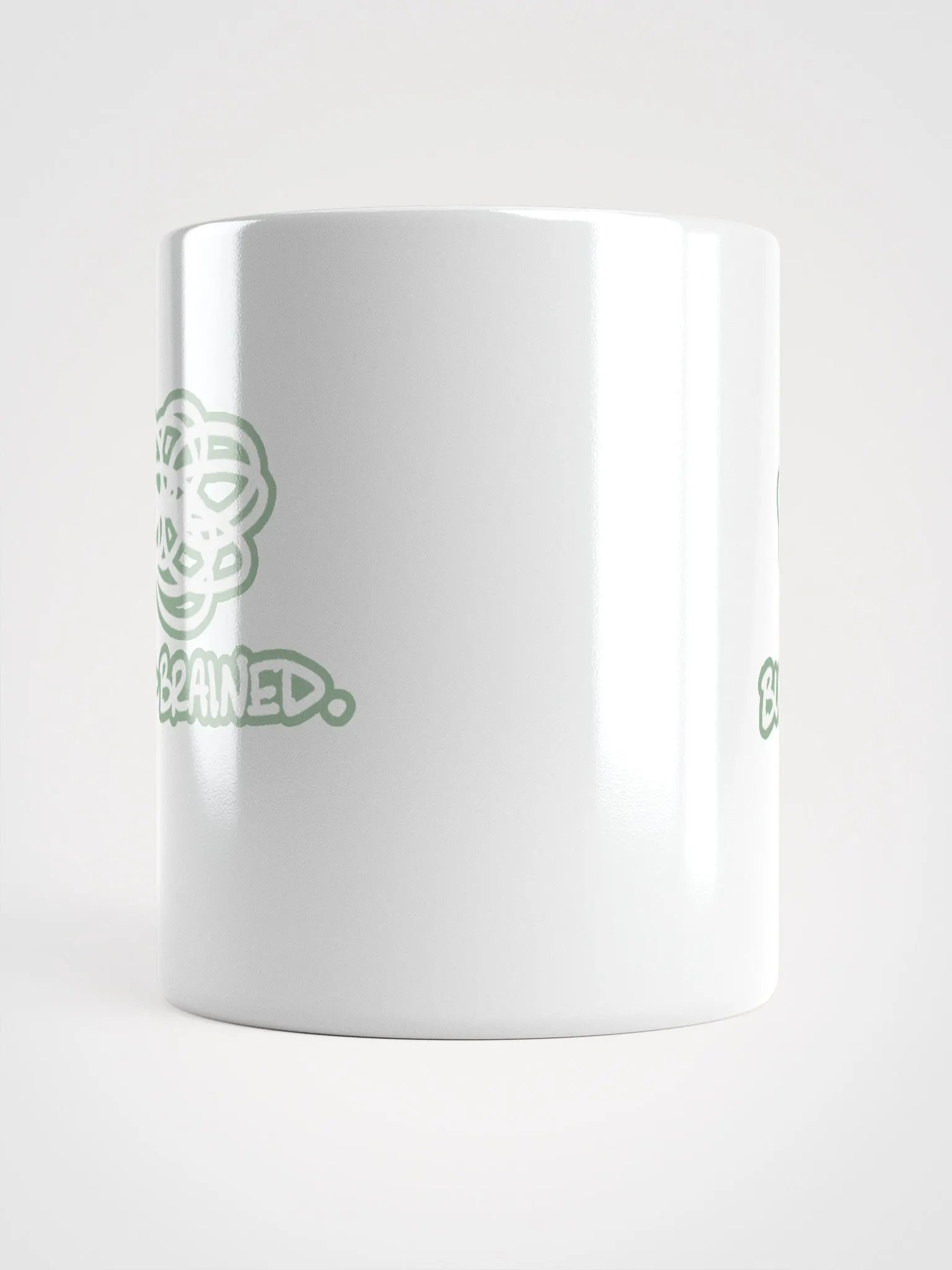 BUSY-BRAINED (lined design, #96B697) glossy white mug product image (9)