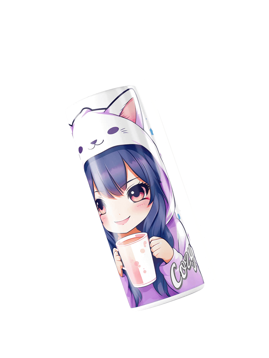 Cozy Kawaii Anime Girl 20 oz Skinny Stainless Steel Tumbler - White product image (5)