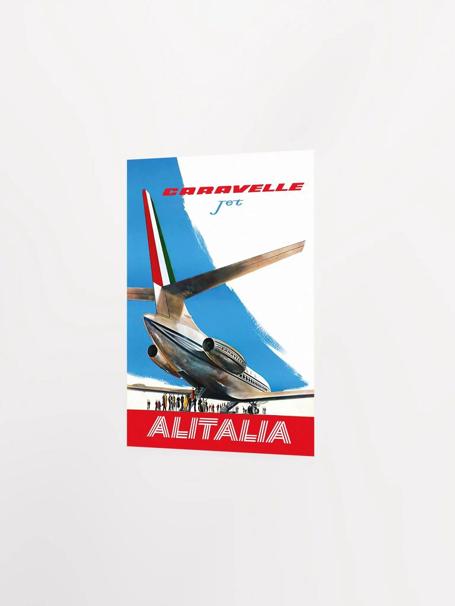 AlItalia (Italy, Air Lines), Caravelle Jet, 1960s — retro vintage travel poster, retro travel print, retro travel wall art product image (7)