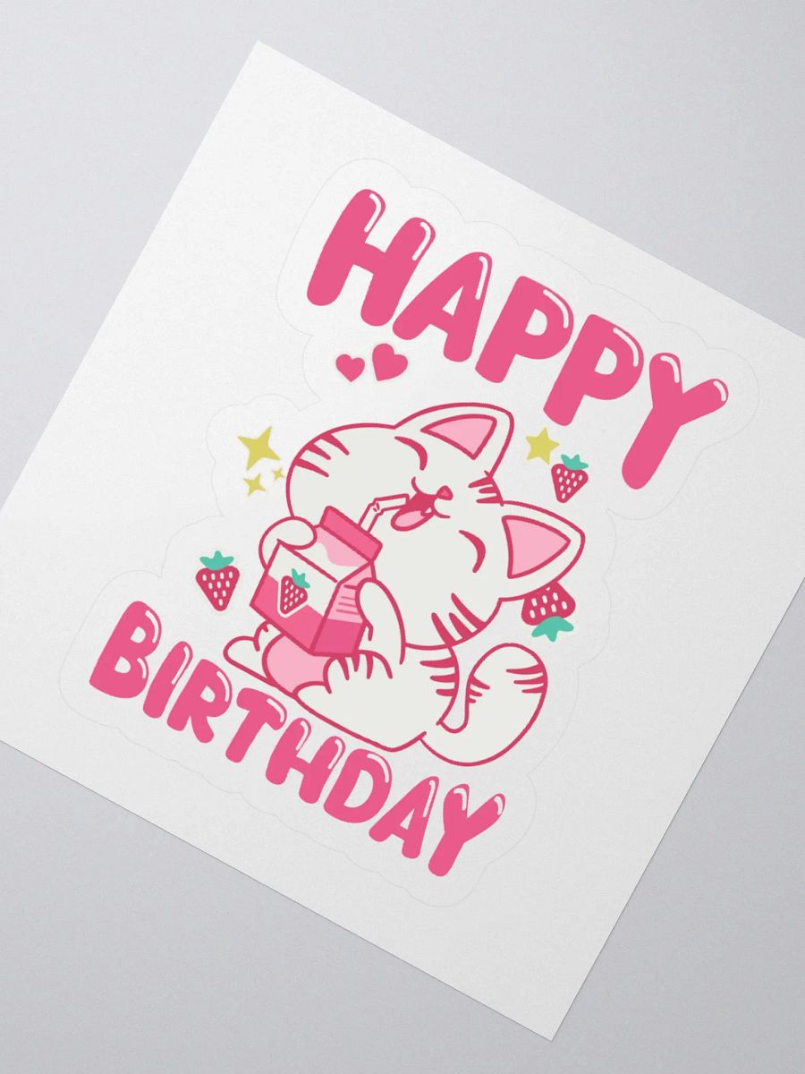 Happy Birthday (Cat Strawberry) Sticker product image (2)