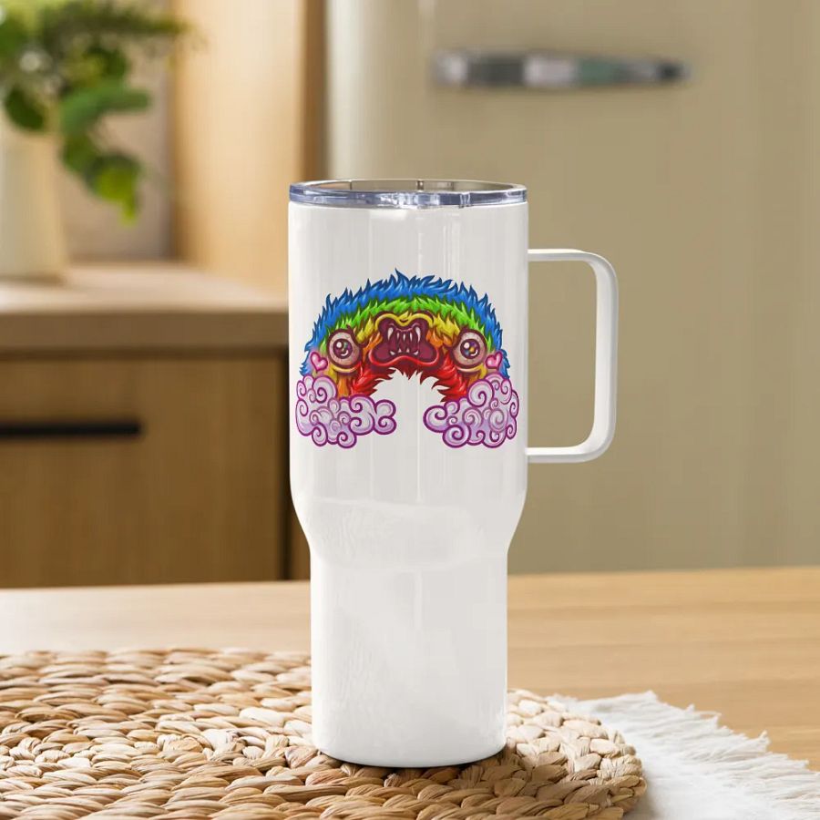 Gay Wrath Rainbow Travel Mug (With Handle) product image (11)