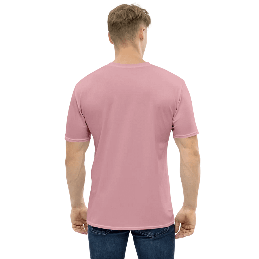 Plain Dusty Light Pink Soft Summer Men's Crewneck Polyester Heavyweight Premium T-Shirt by Treasure Pie product image (3)