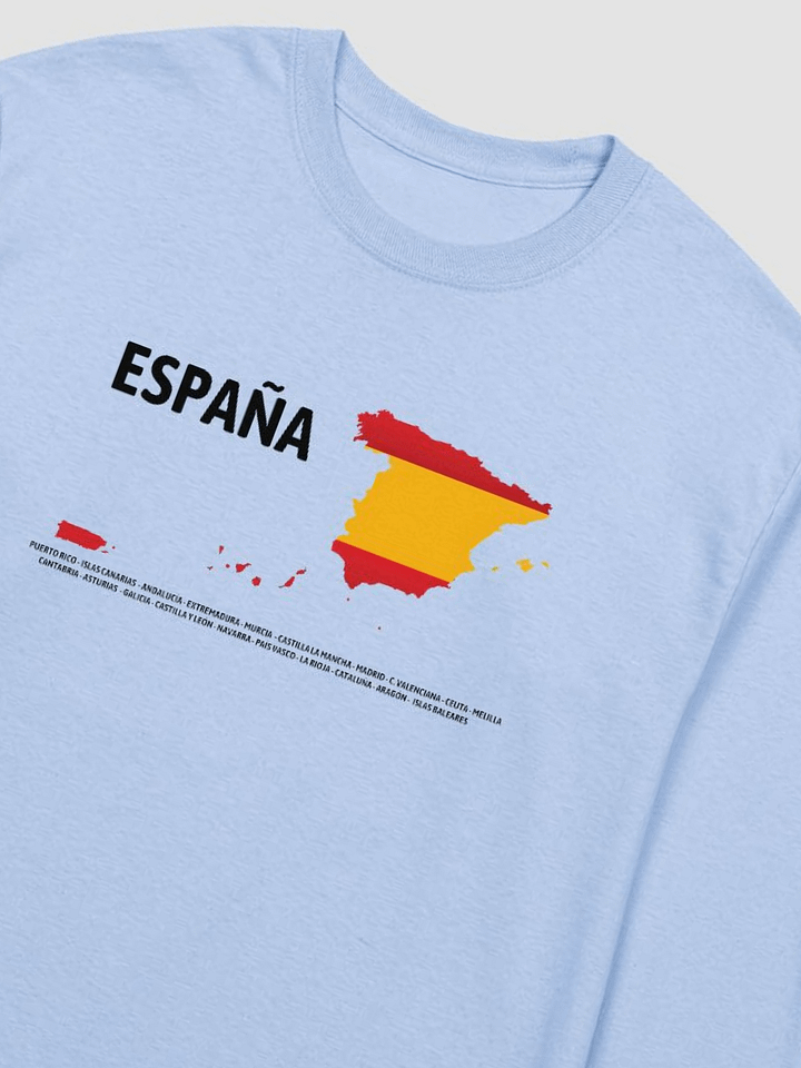 Camiseta manga larga azul océano - Mapa de España (incluye Puerto Rico) product image (1)