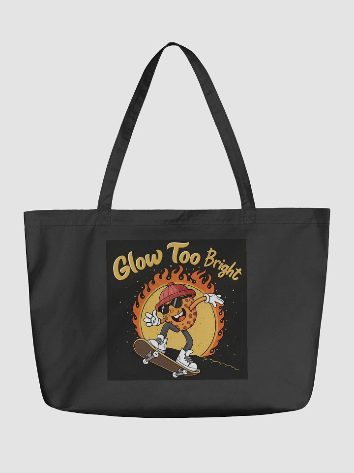 Glow Too Bright Pizza Skateboarder Tote Bag product image (1)