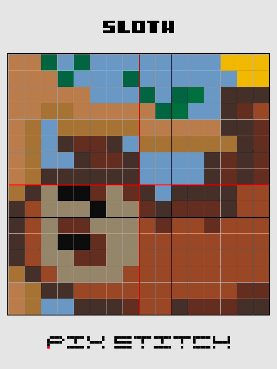 Sloth Pixel Art product image (2)