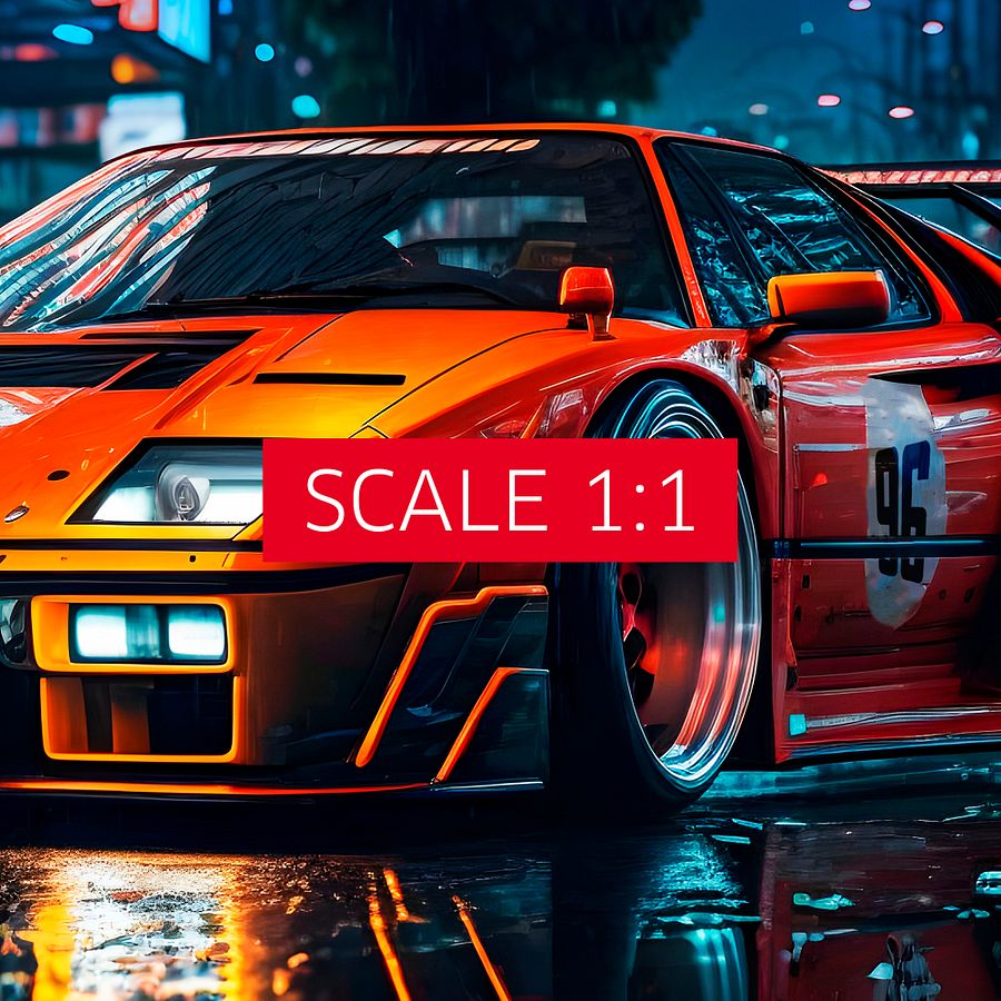 Ferrari, Retrowave classic sports car in Tokyo city [synthwave/vaporwave/cyberpunk] — aesthetic art print product image (4)