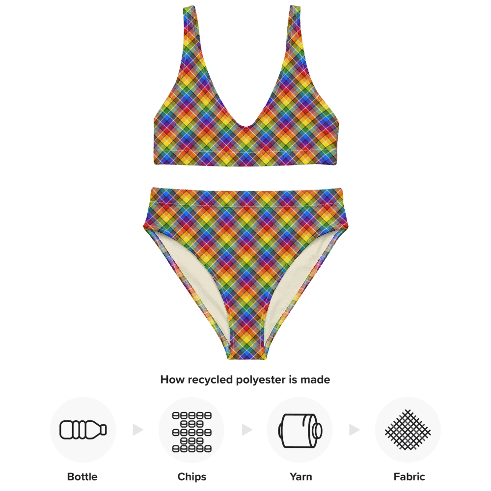 Bright Rainbow Plaid Bikini product image (10)