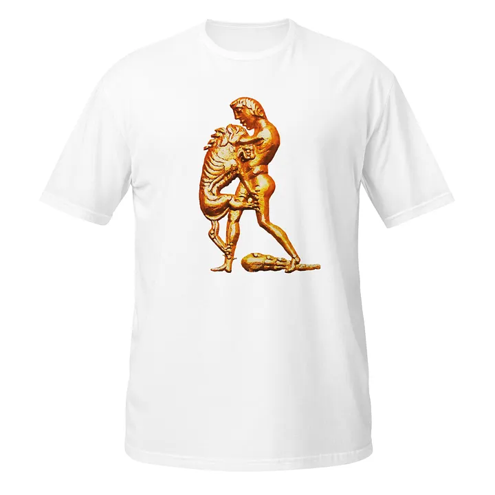Hercules vs. Nemean Lion Roman Art from 80 BC, White T-Shirt product image (1)