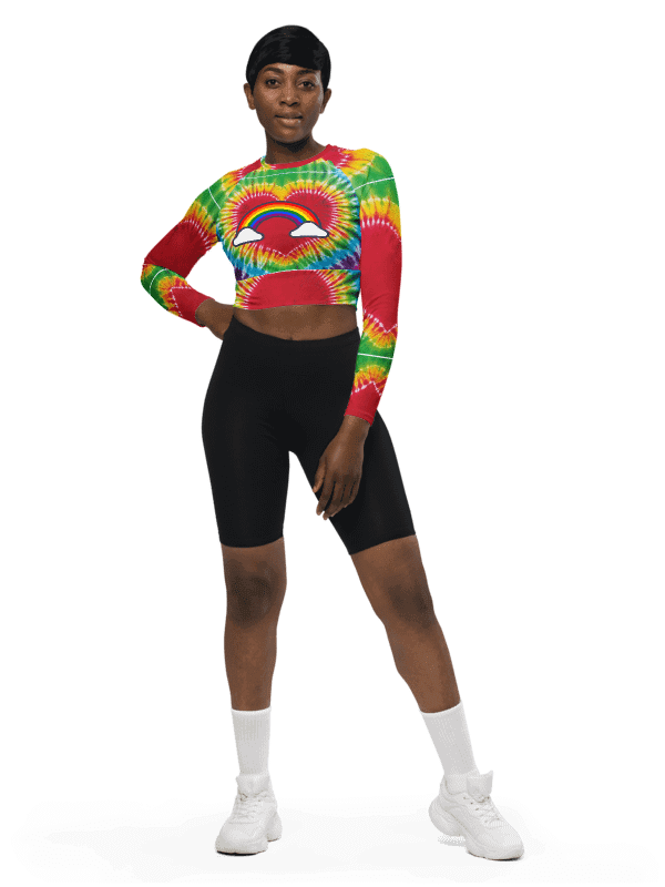 Rainbow heart tie dye crop top product image (2)
