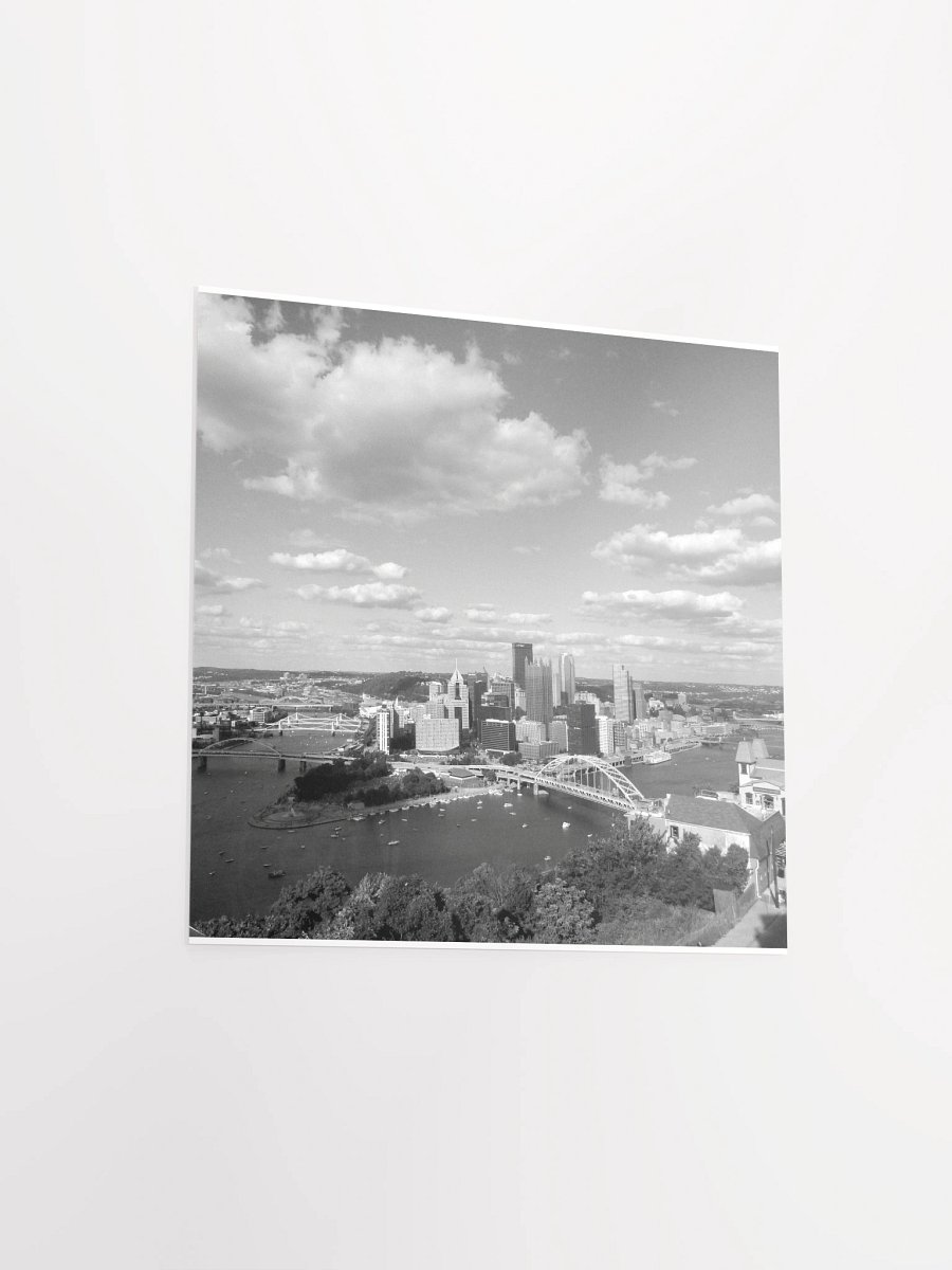 Pittsburgh - Cloudy Downtown - Black & White - poster product image (9)