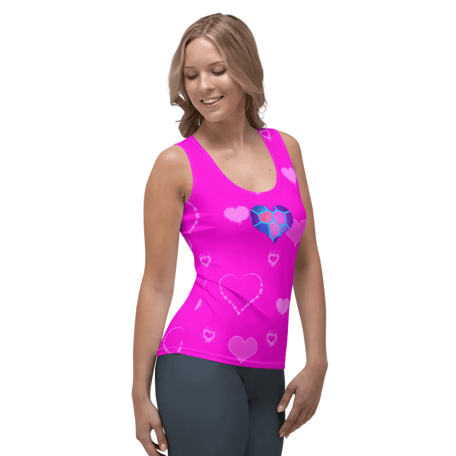 DiesmaHeart Hot Pink Hearts Tank Top product image (6)