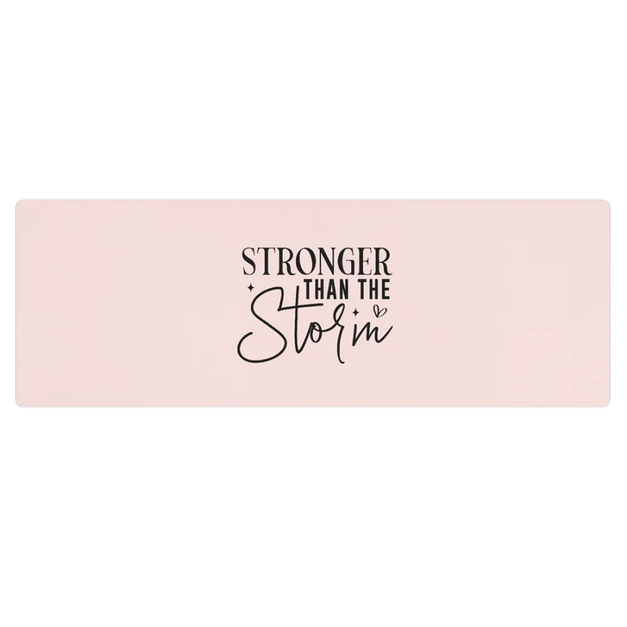 Stronger Than The Storm Modern Script Pink Prayer Mat product image (1)