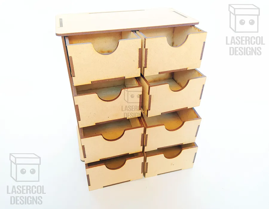 8 Drawers Desk Organizer - Laser Cut Files product image (9)