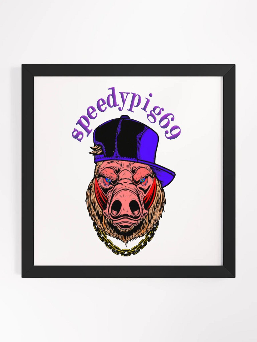 Speedy Steed Stylized Pig Head Framed Poster product image (1)