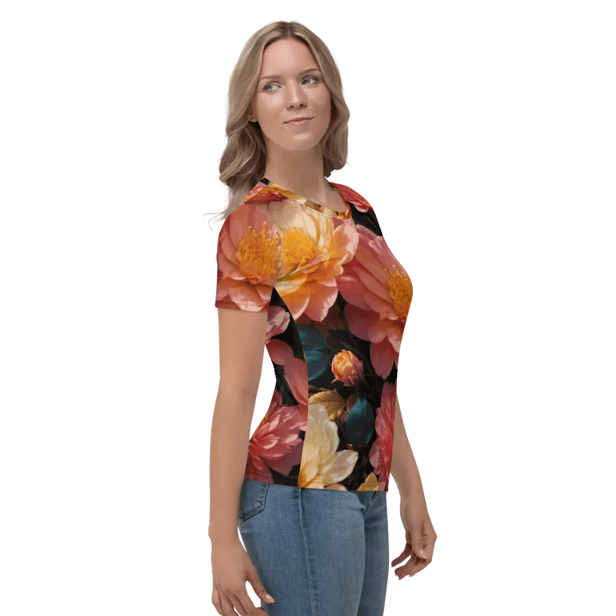 Ebony Blossom : Subtle Petal Print Tees product image (9)