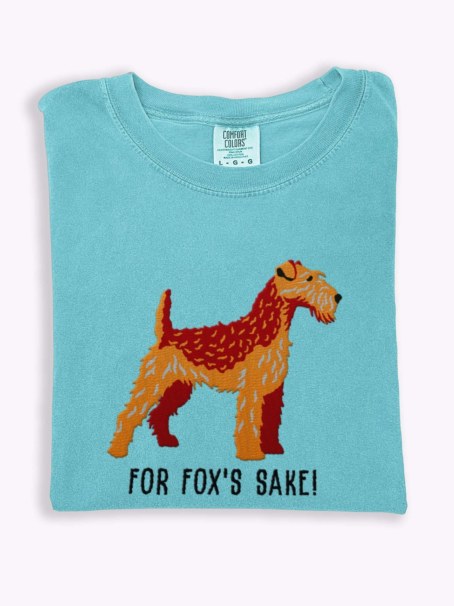 For Fox's Sake! T-Shirt(Embroidered) of a Welsh Terrier(Red & Tan) product image (1)