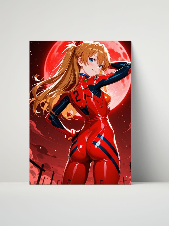 Neon Genesis Evangelion – Asuka Langley Red Moon Radiance – 8x10 Metal Print product image (1)