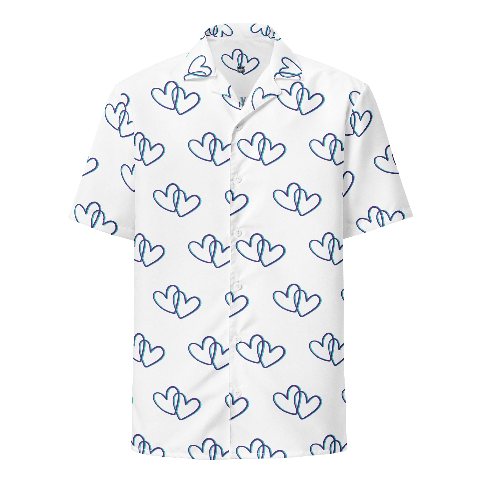 White Heart Button-Up Shirt product image (1)
