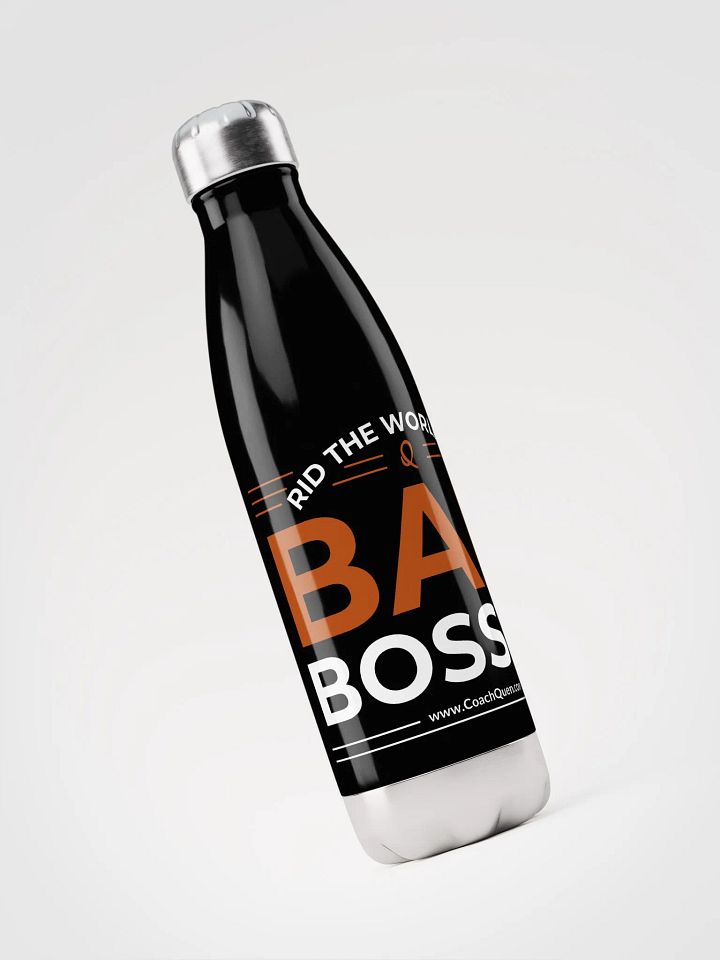 Rid the World of Bad Bosses White Logo Stainless Steel Water Bottle product image (2)