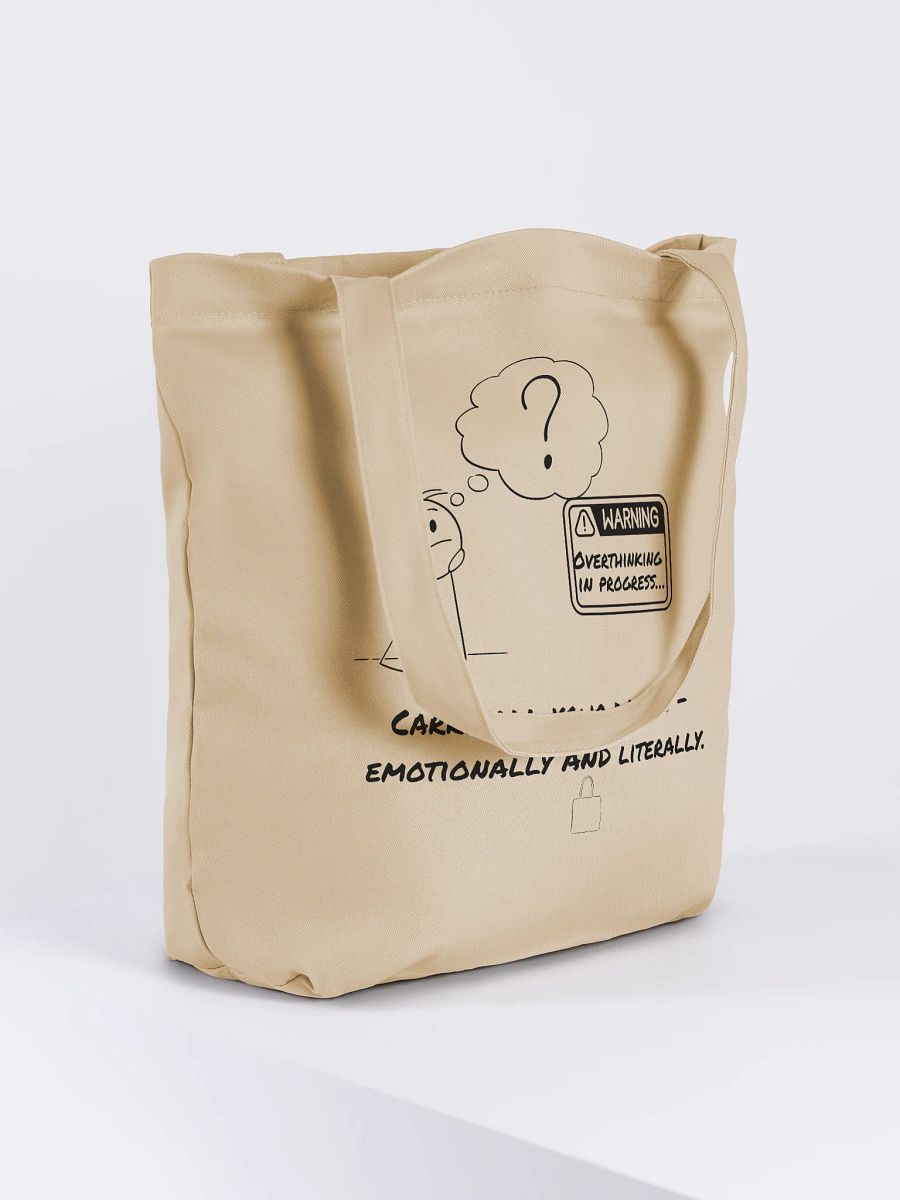 “Drama? I’ve Got a Bag for That” – Stick Figure Tote (Oyster Edition) product image (4)