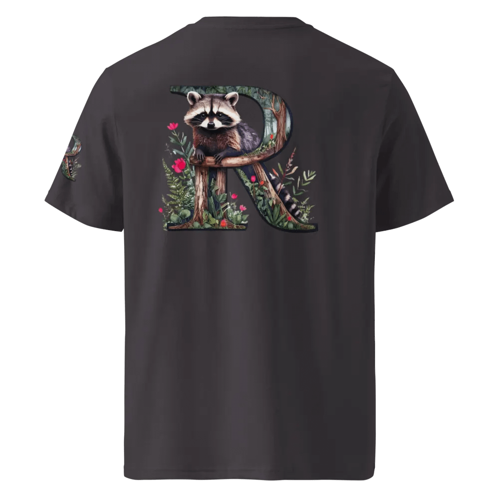 Nature-Inspired Raccoon Letter Organic T-Shirt product image (39)