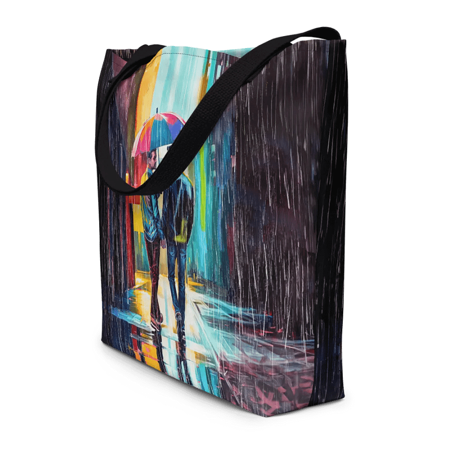 Gay Couple In The Rain – Colorful Two Hearts Tote Bag product image (12)