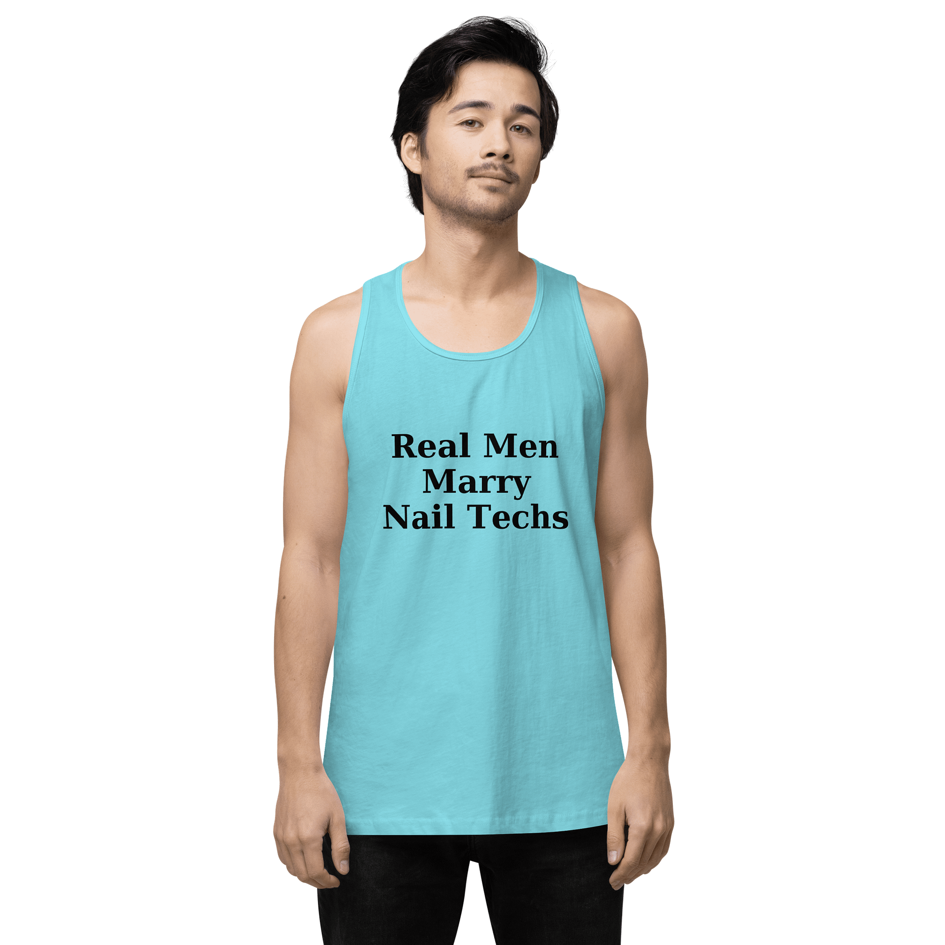 Real Men's Tank Top (black print) product image (22)