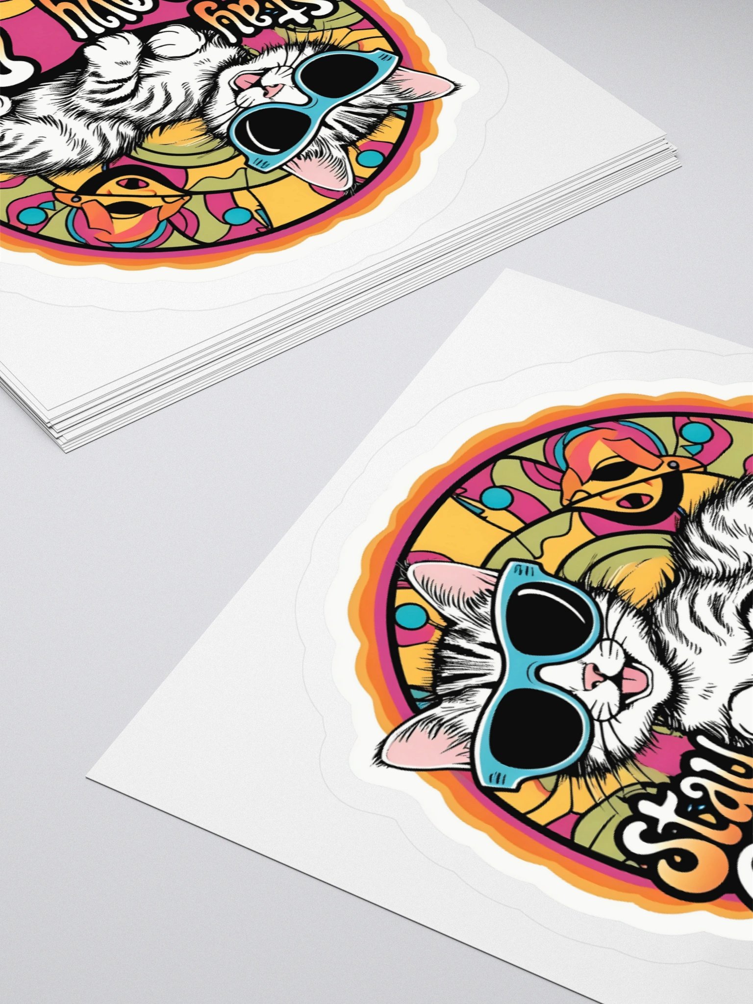 Groovy Cat Sunglasses Kiss Cut Stickers product image (4)
