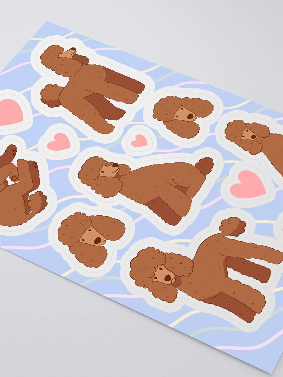 Pawsitively Red Poodle Sticker Sheet product image (3)