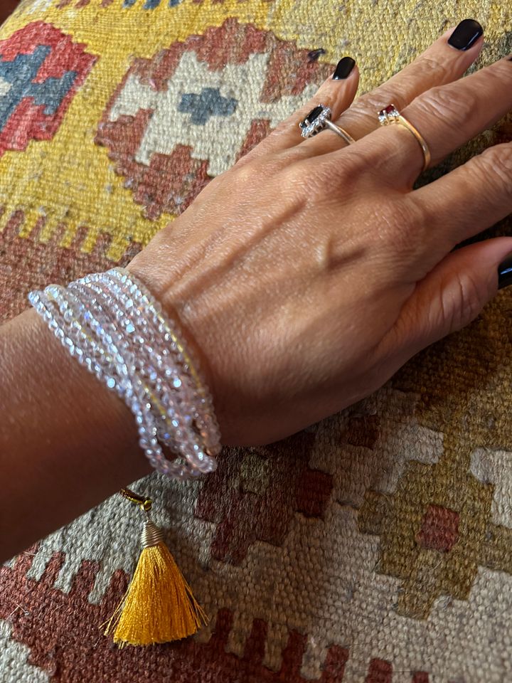 Clear Beaded Tassel Bracelet product image (2)