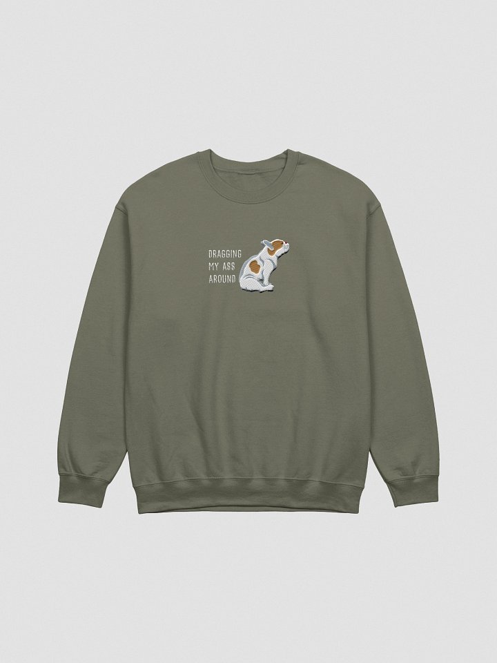 Dragging My Ass Around Sweatshirt (Embroidered) of a French Bulldog(Pied Brown) product image (10)