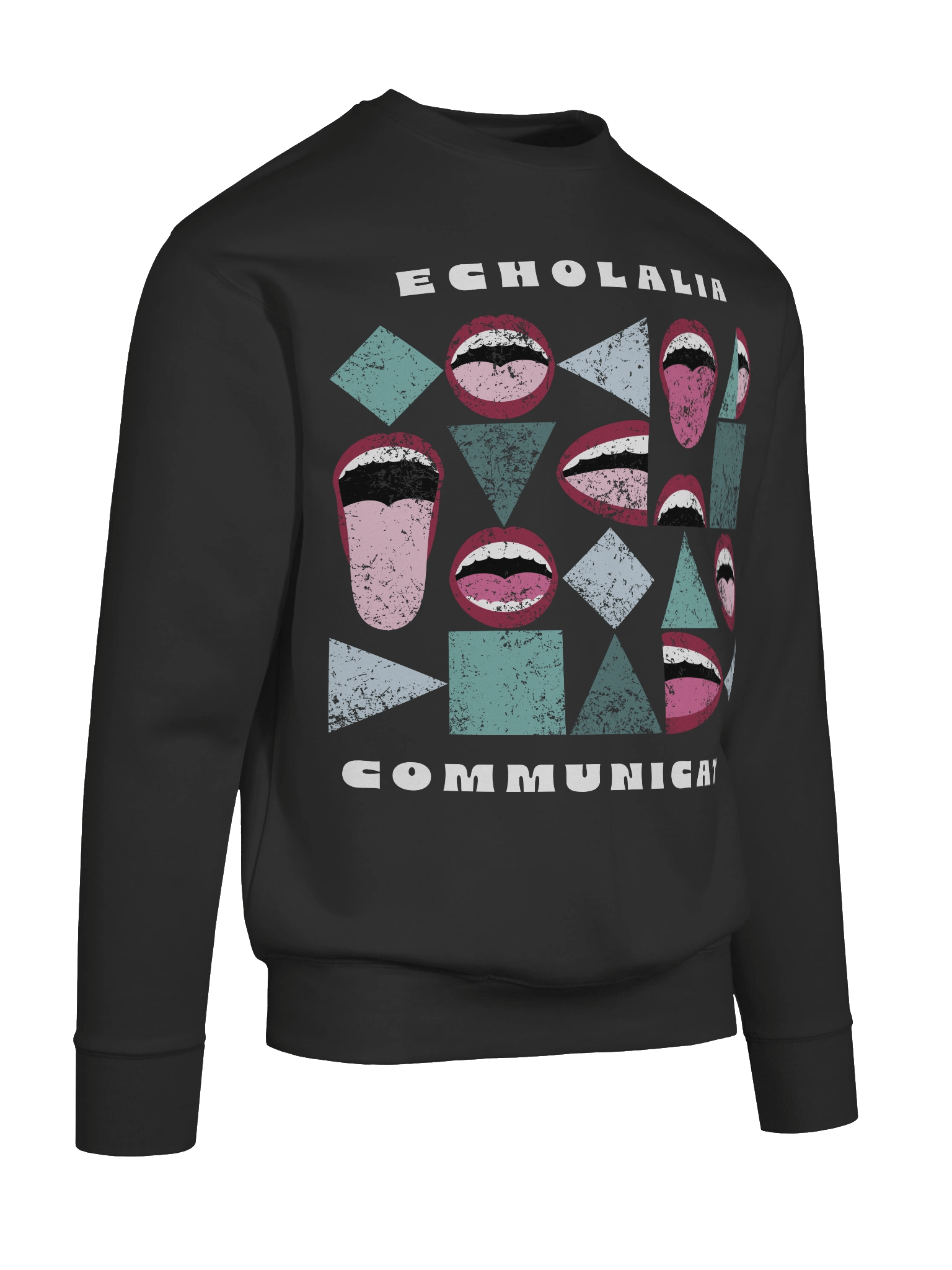 Echolalia Communicates - Unisex Crewneck in Black product image (10)