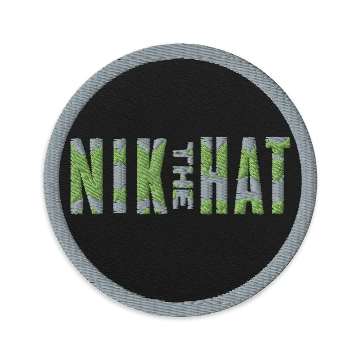Nik the Hat | Green or White Circular Embroidered Patch product image (1)