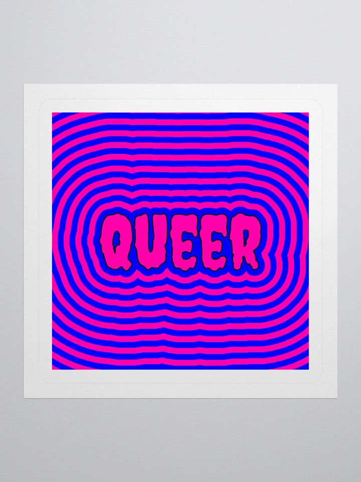 Cotton Candy Color Creepy Queer Sticker, Psychedelic Blue Pink Pride Art product image (1)