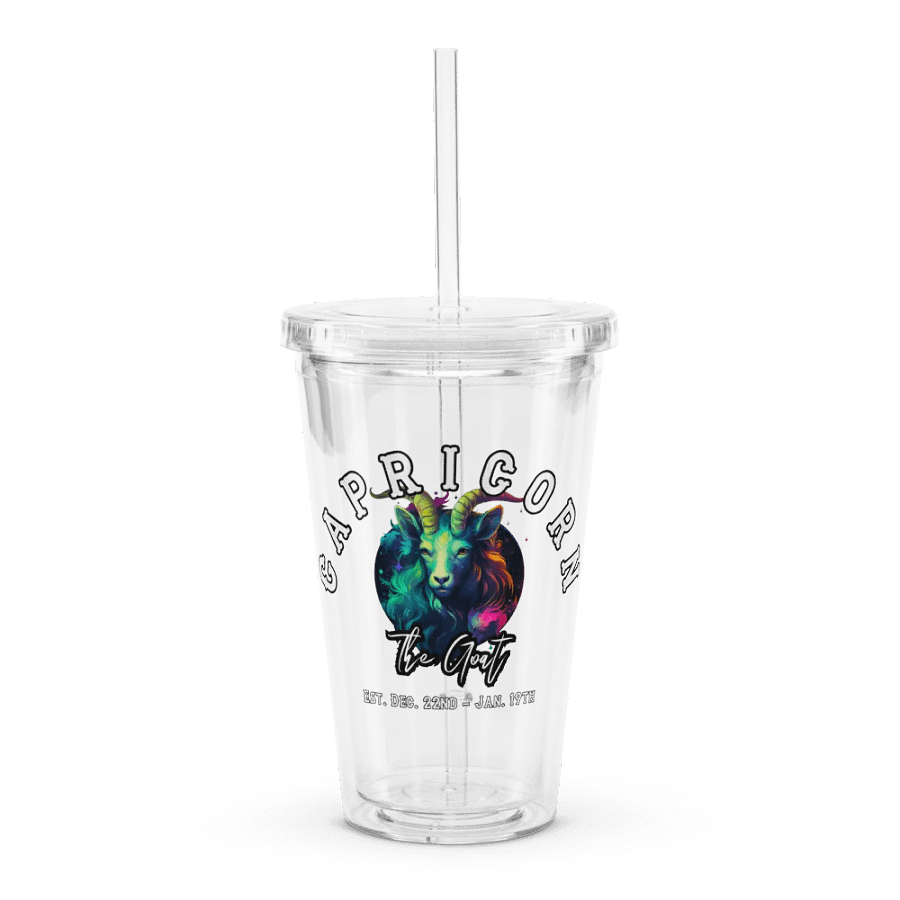 Capricorn - Zodiac Double Wall Clear Plastic Tumbler product image (1)