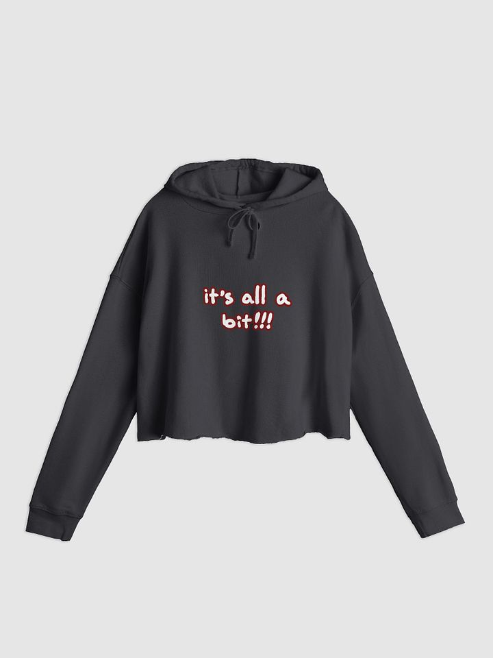“It’s all a bit!!!” (sm. lined design, #6D1616) lightweight cropped hoodie product image (3)