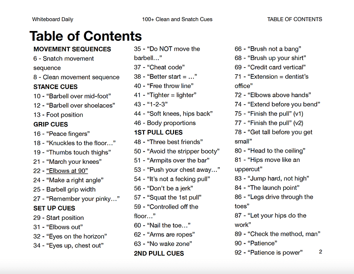 eBook: 100+ Clean & Snatch Cues - Volume 1 product image (2)