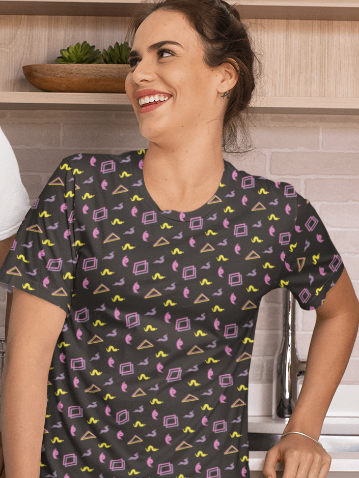 Oh Worm black pattern t-shirt dress product image (1)